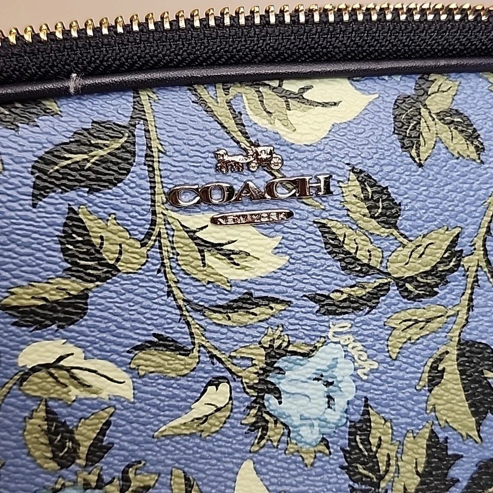 Coach Sadie Slate Sleeping Rose Crosabody Bag - Picture 13 of 14